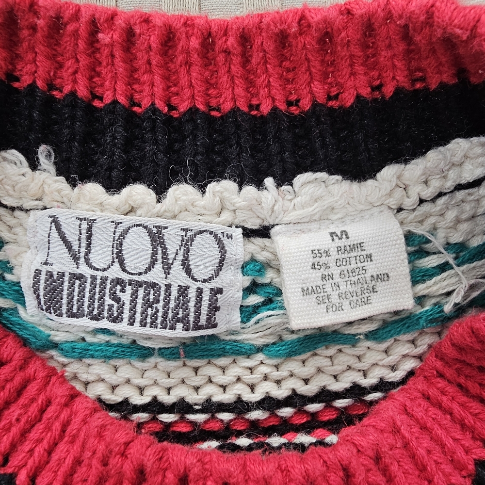 Vinyage Nuovo Industriale Fair Isle Geometric Pattern Sweater Womens Size Medium - Picture 6 of 8